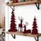 Glitzhome; Glitzhome® Burgundy Flocked Reindeer with Tree Christmas Table Décor Set; Category:Christmas Tabletop Decor; Image:5